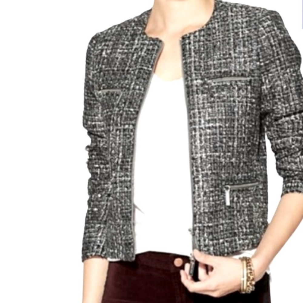Michael Kors Black and White Tweed Blazer